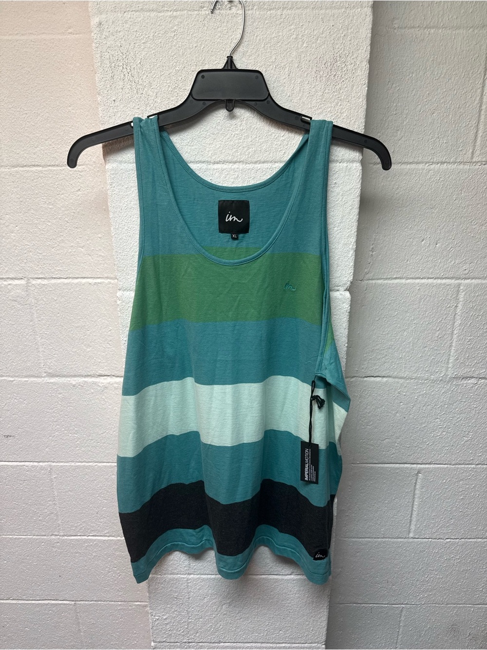 Imperial Motion Teal & Green Striped Tank